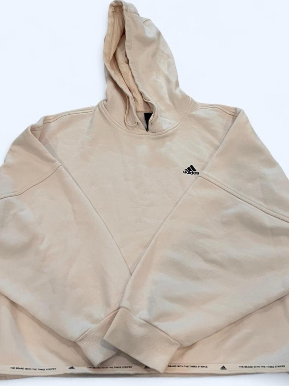 Adidas Beige Pullover Hoodie with Logo